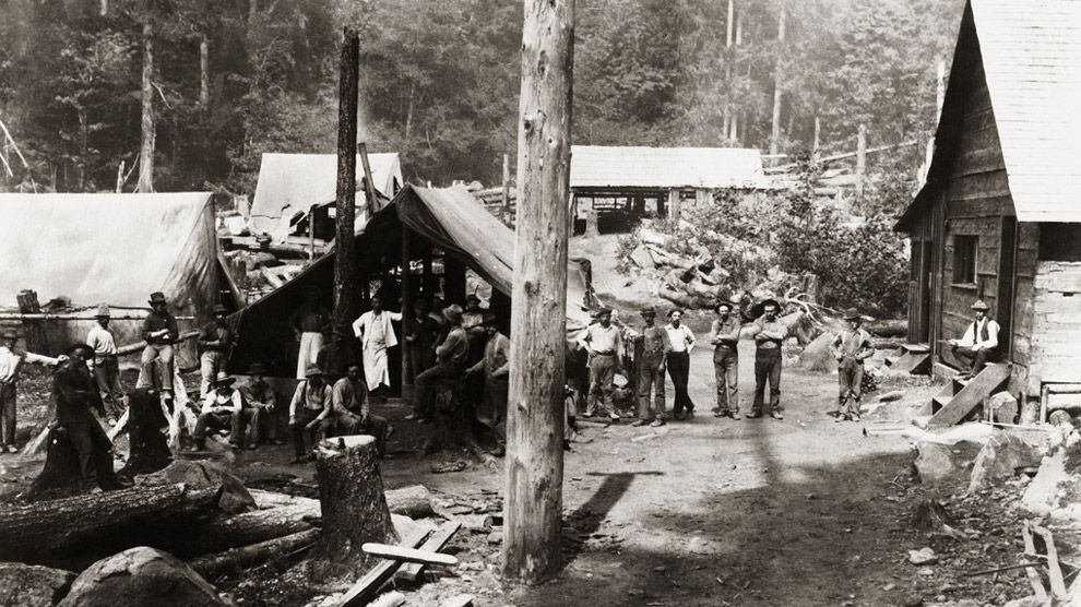 Construction workers on one of J.F. Shea Co., Inc.'s major sewer and water supply construction sites