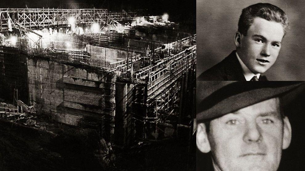 Construction underway on a dam project